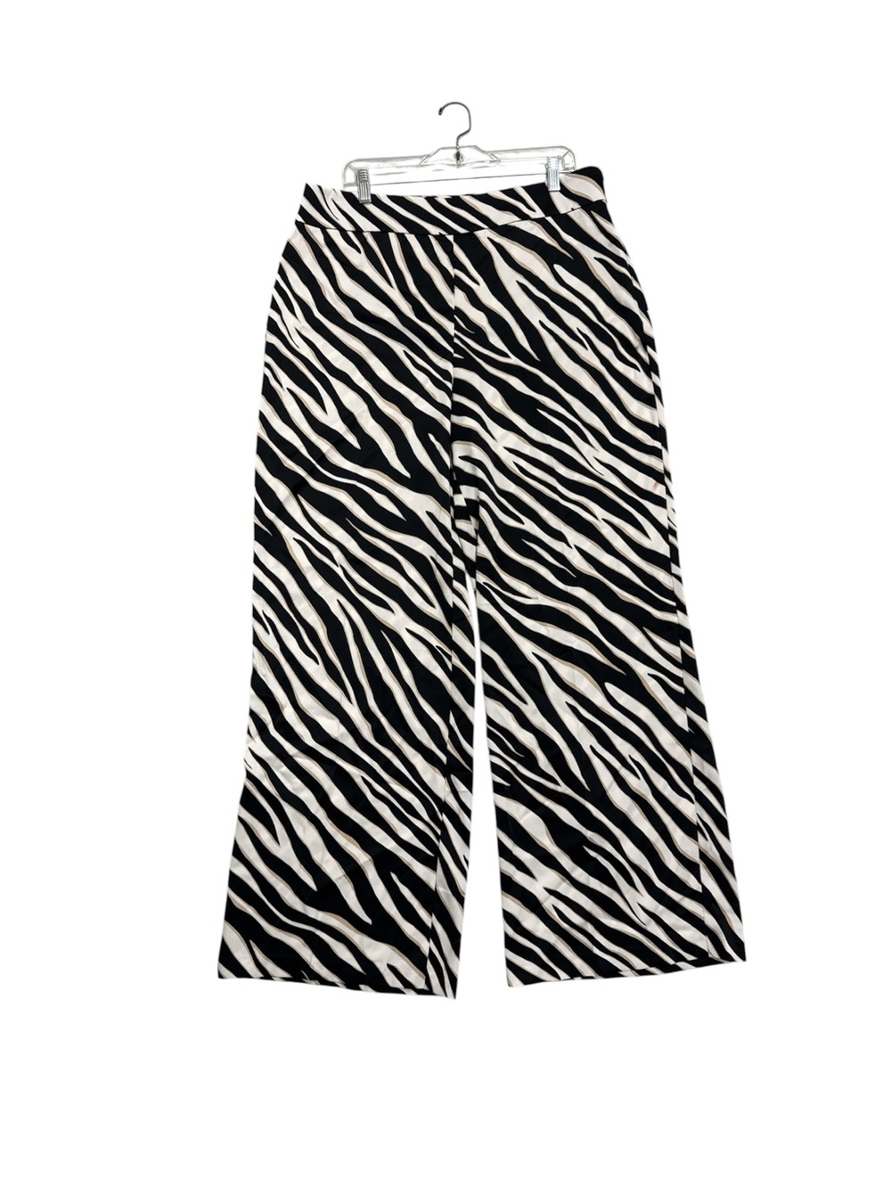 Anne Klein NWT Black & White Zebra-Print Wide-Leg Pants Size L